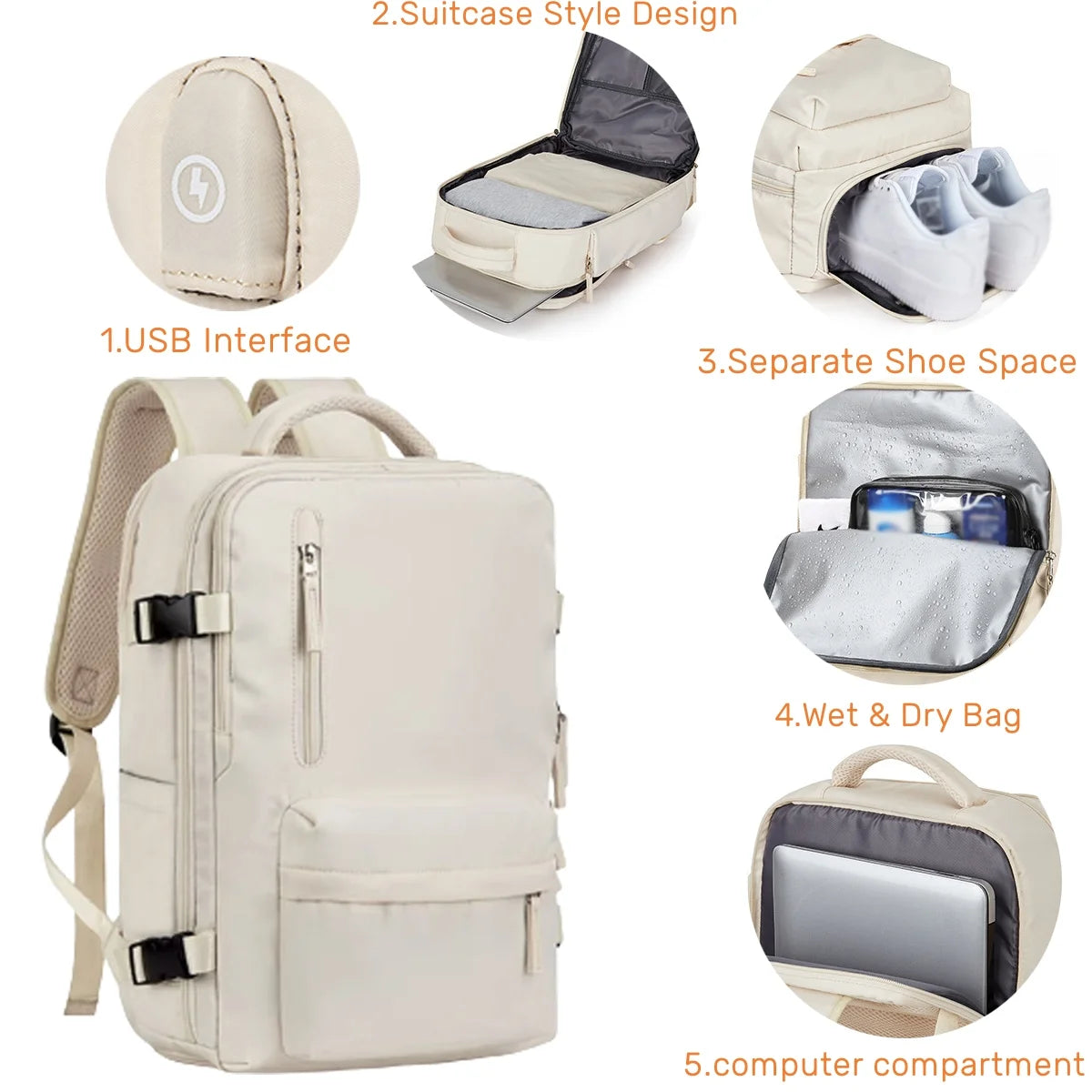 Multi-Storage Travel Backpack 